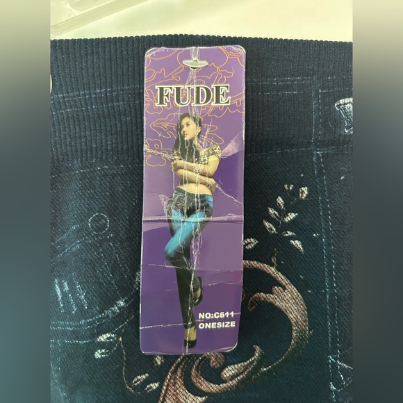 Denim print fashion bodybuilding pants by FUDE - Picture 3 of 4